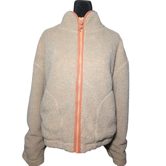 Madewell x Penfield Jackets & Blazers - Madewell x Penfield Haight Fleece Jacket Cream Orange Trim Women's Size Medium